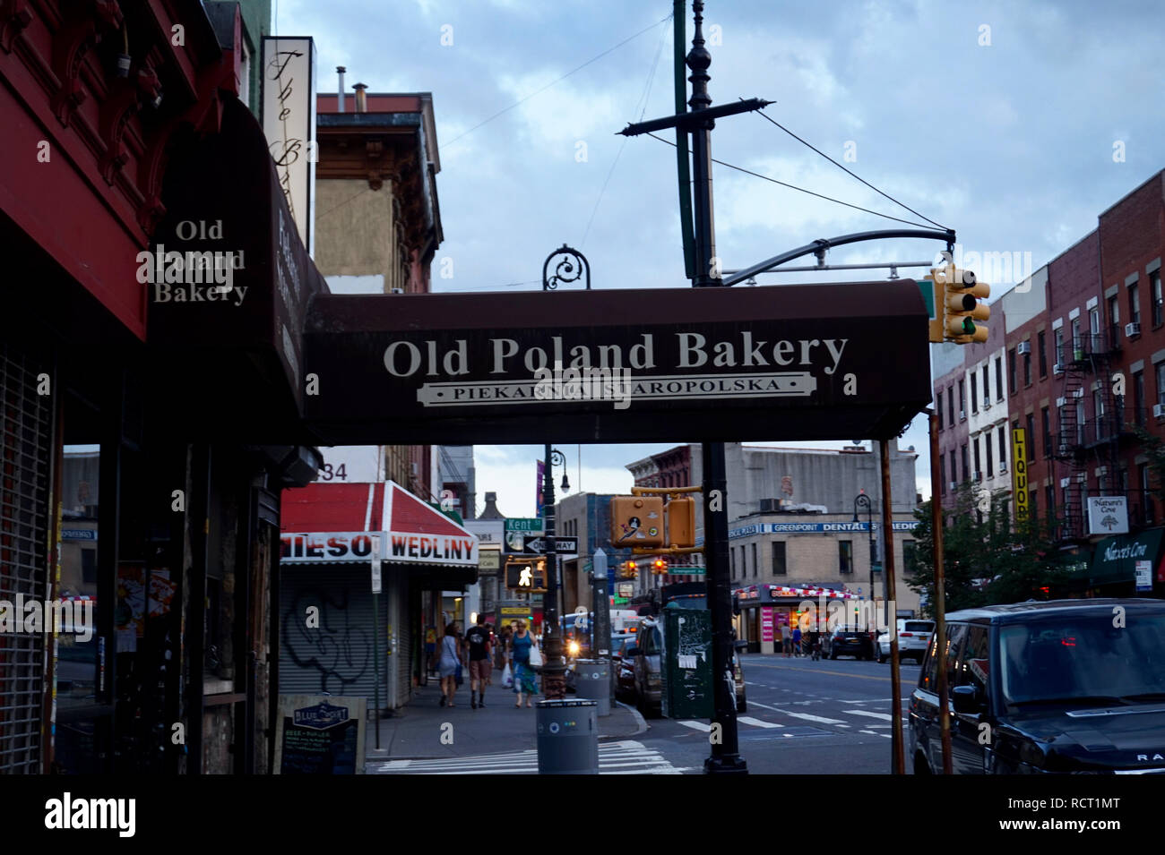 Greenpoint, Brooklyn, NY: Old Poland Bakery, polish food establishment,  immigrant business in New York, awning sign Stock Photo - Alamy