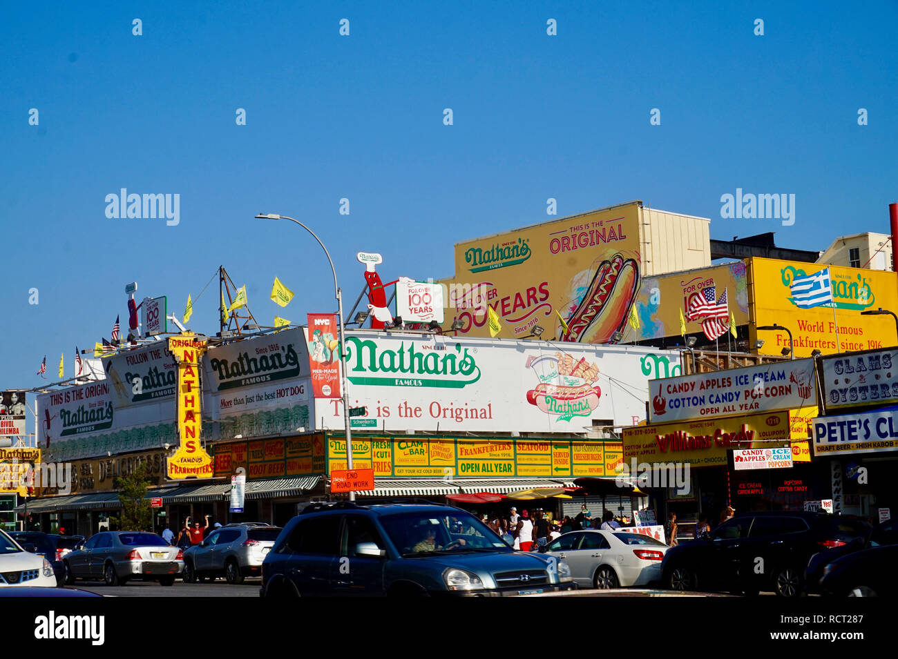 Coney Island, NY: Nathan's Famous hot dog stand at Coney Island in New ...