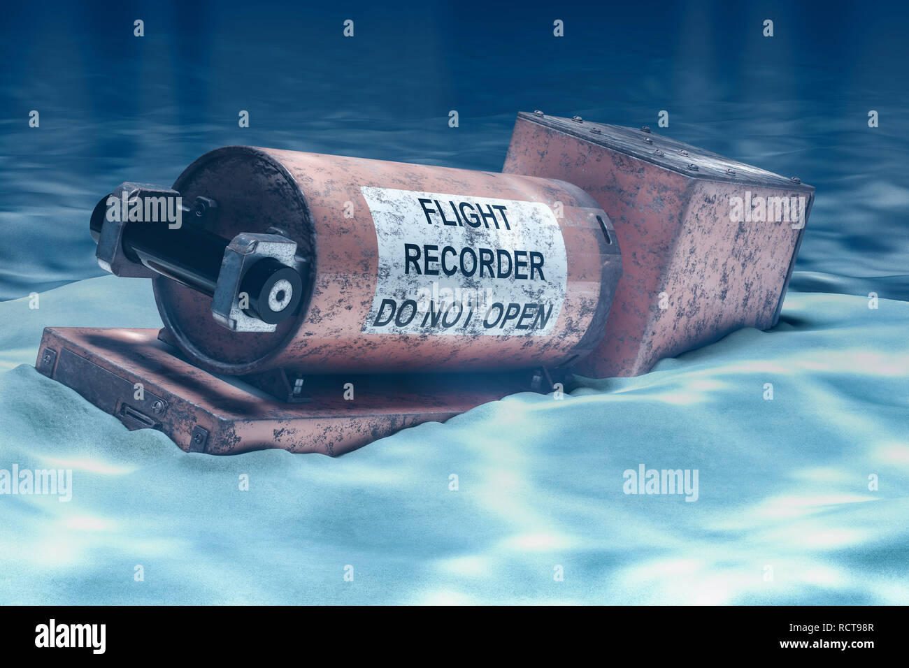 Flight data recorder, black box underwater. 3D rendering Stock Photo Alamy
