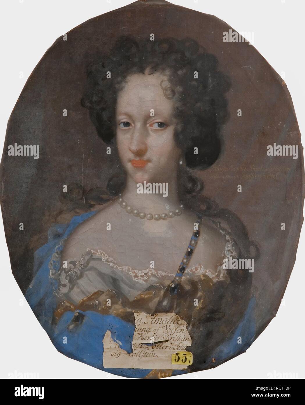 Portrait of Princess Sophie Amalie of Holstein-Gottorp (1670-1710), Duchess of Brunswick-Lüneburg. Museum: Nationalmuseum Stockholm. Author: Krafft, David, von. Stock Photo
