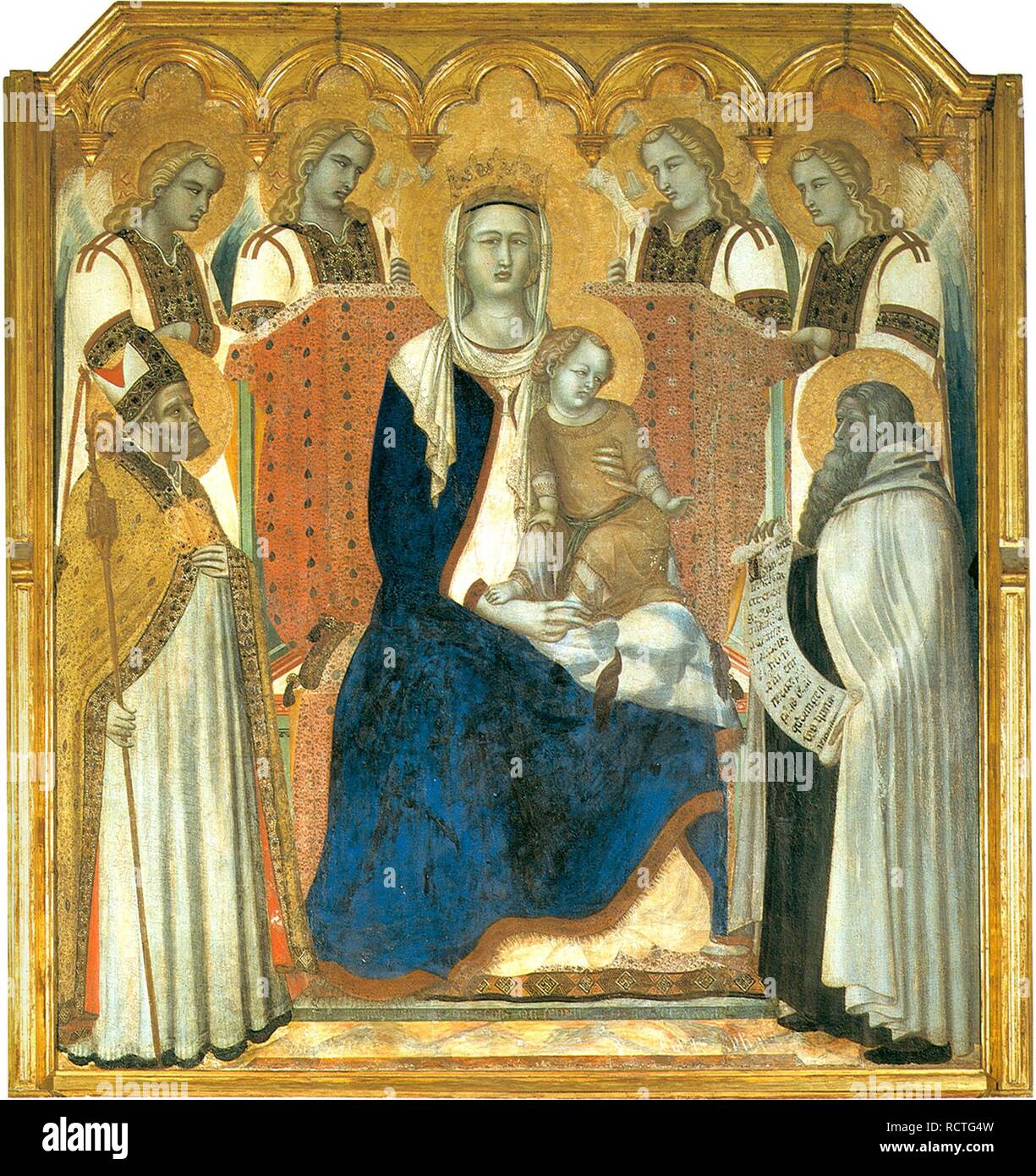 Madonna and Child Enthroned between Saint Nicholas and Prophet Elijah ...