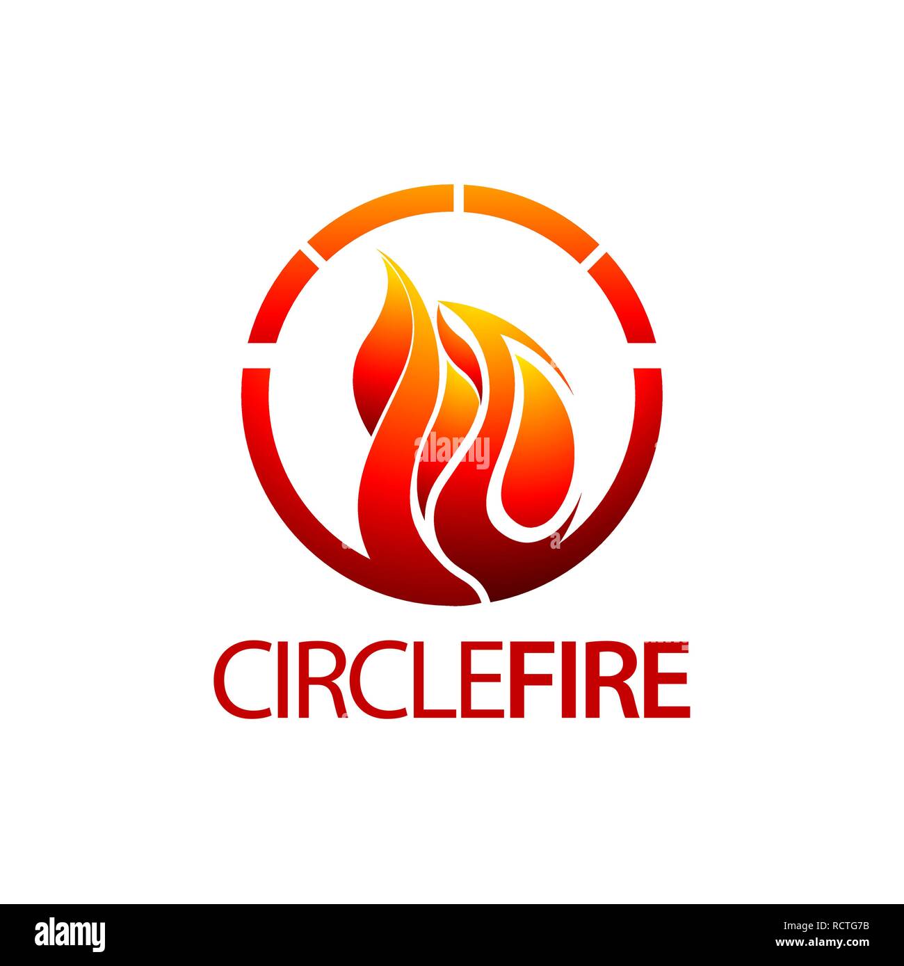 Circle fire logo concept design. Symbol graphic template element vector Stock Vector