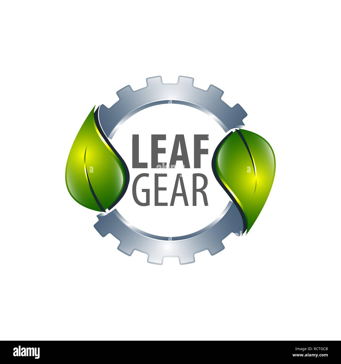 Leaf gear logo concept design. Symbol graphic template element vector Stock Vector