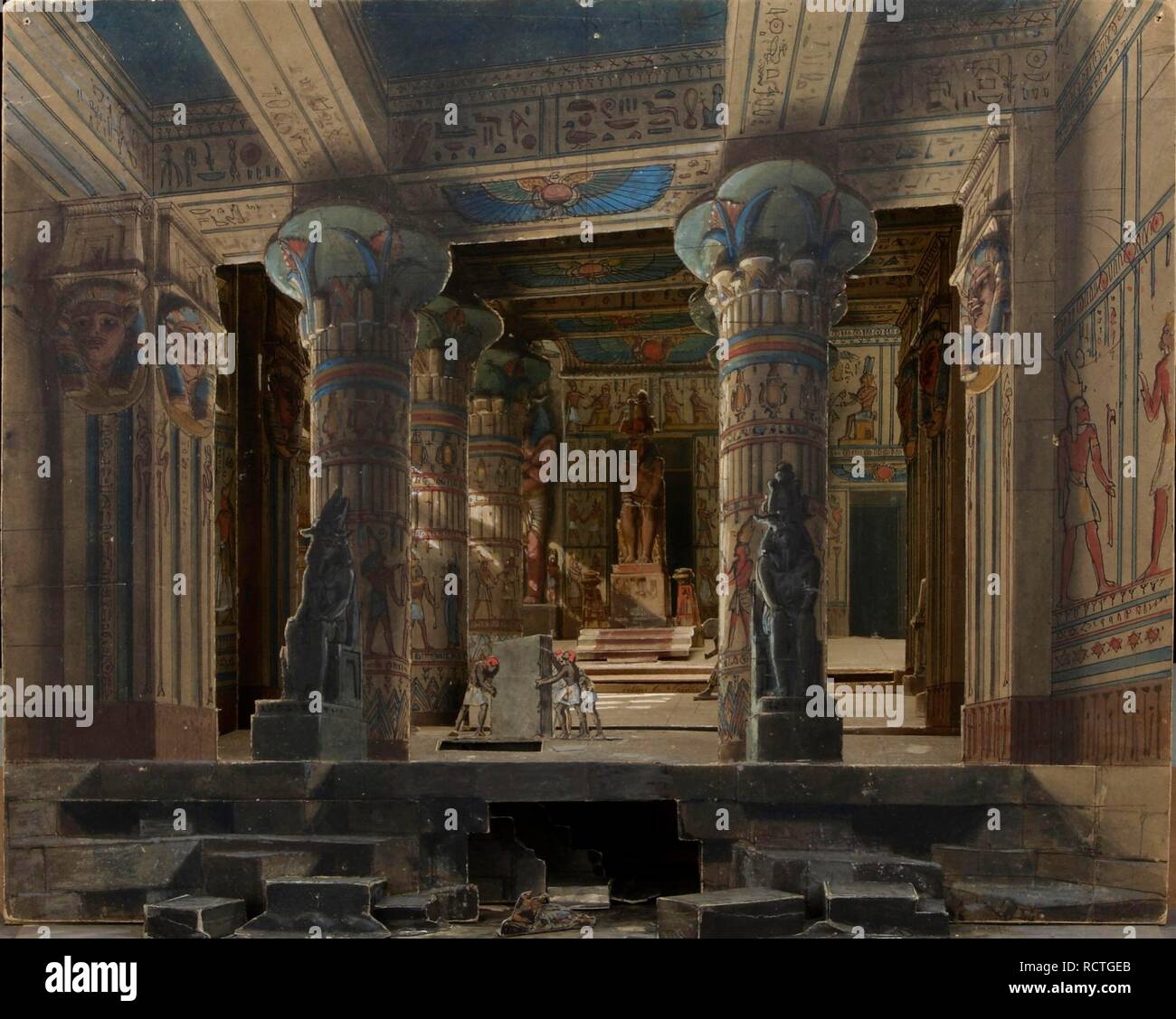 Set design for the Opera Aida by Giuseppe Verdi, Paris, Théâtre