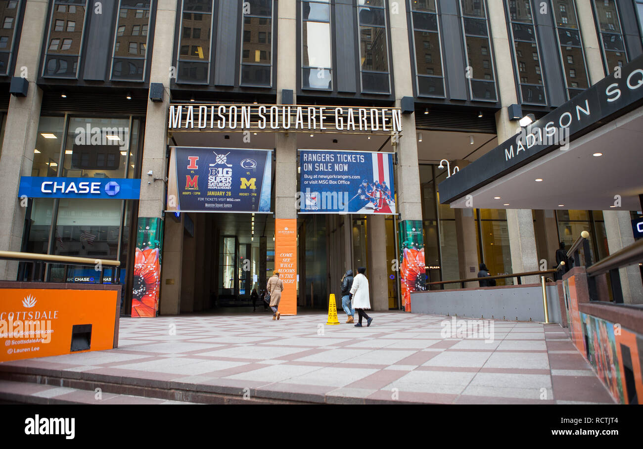General View Gv Of Madison Square Garden Entrance In New York City
