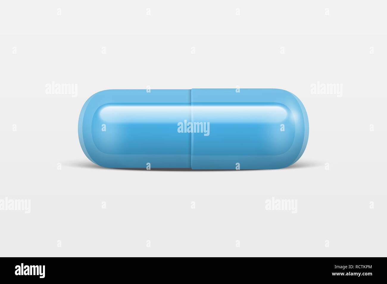 Vector 3d Realistic Blue Medical Pill Icon Closeup Isolated on White ...