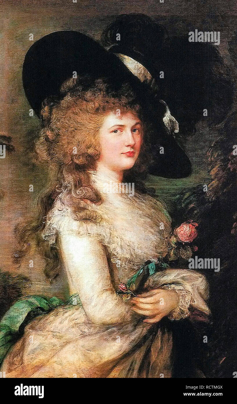 Portrait of Georgiana, Duchess of Devonshire by Thomas Gainsborough, 1785–87. Stock Photo