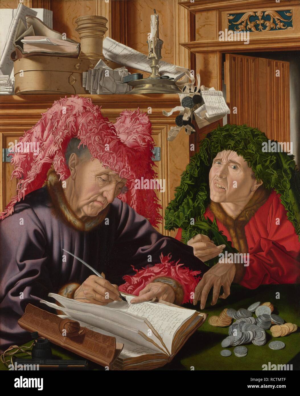 Two Tax Gatherers. Museum: National Gallery, London. Author: REYMERSWAELE, MARIANUS VAN. Stock Photo