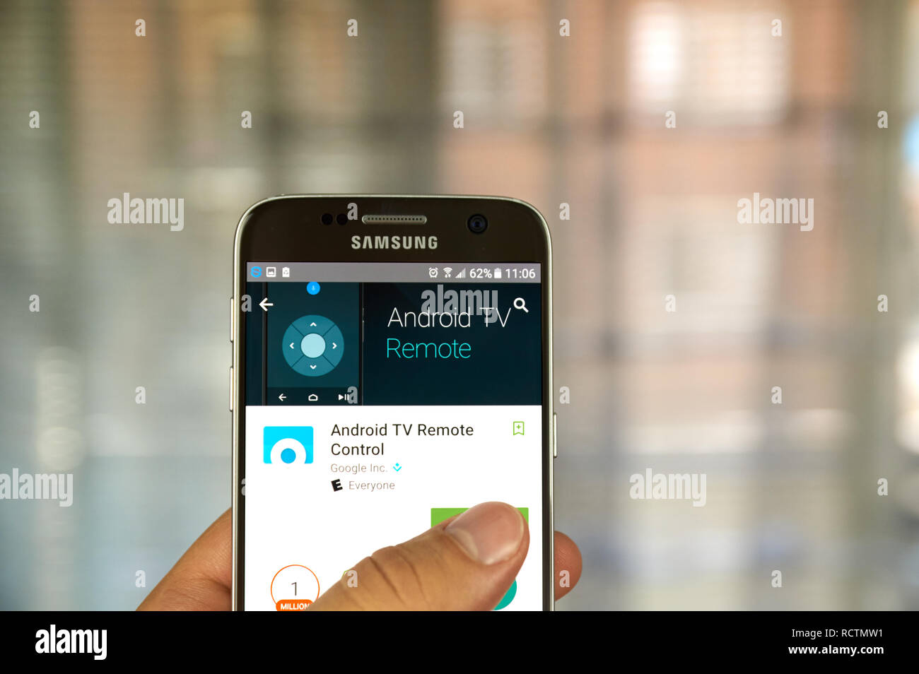 MONTREAL, CANADA - JUNE 23, 2016 : Google Android Remote Control application on Samsung S7 screen. Stock Photo