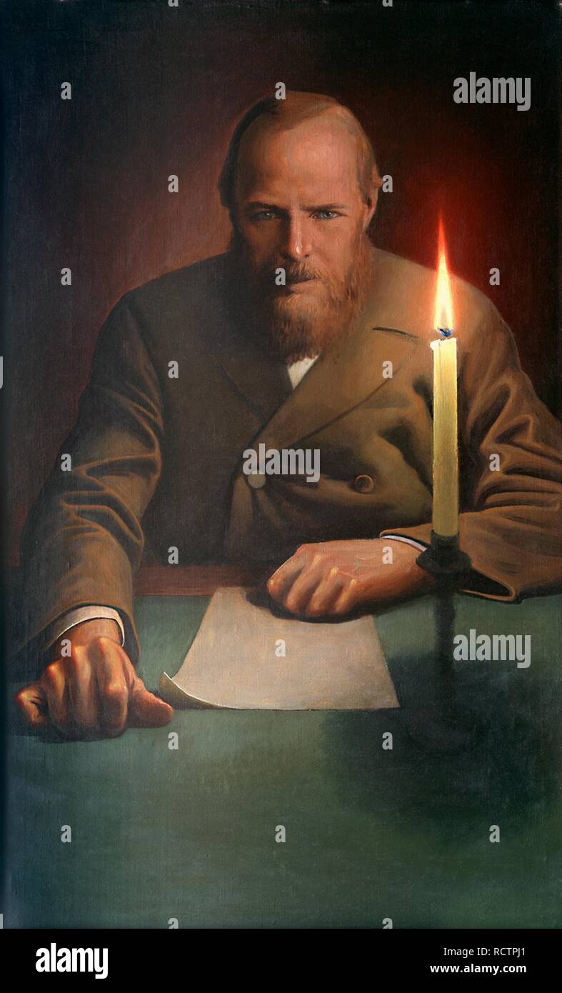 Fyodor Mikhaylovich Dostoyevsky (1821-1881). Museum: PRIVATE COLLECTION. Author: Vasilyev, Konstantin Alexeevich. Stock Photo
