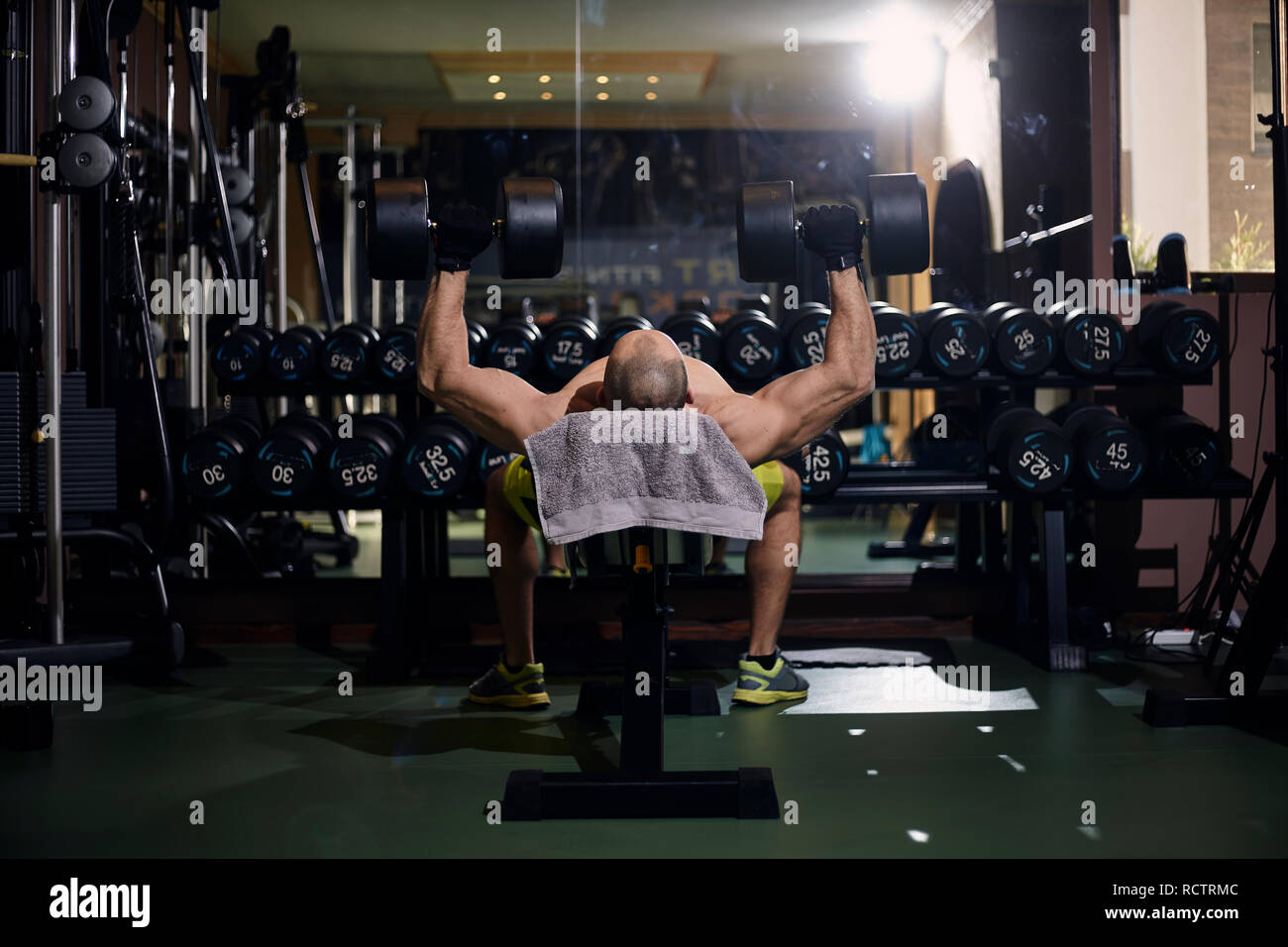 One Arm Dumbbell Press Stock Photos One Arm Dumbbell Press Stock