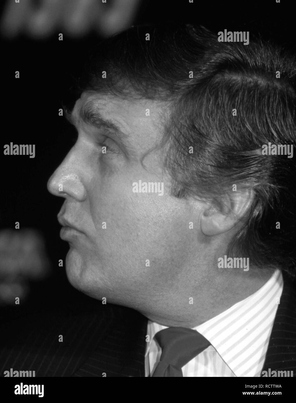 Donald Trump at a press conference on December 1, 1988 at the Plaza Hotel in New York City. Credit: Walter McBride/MediaPunch Stock Photo