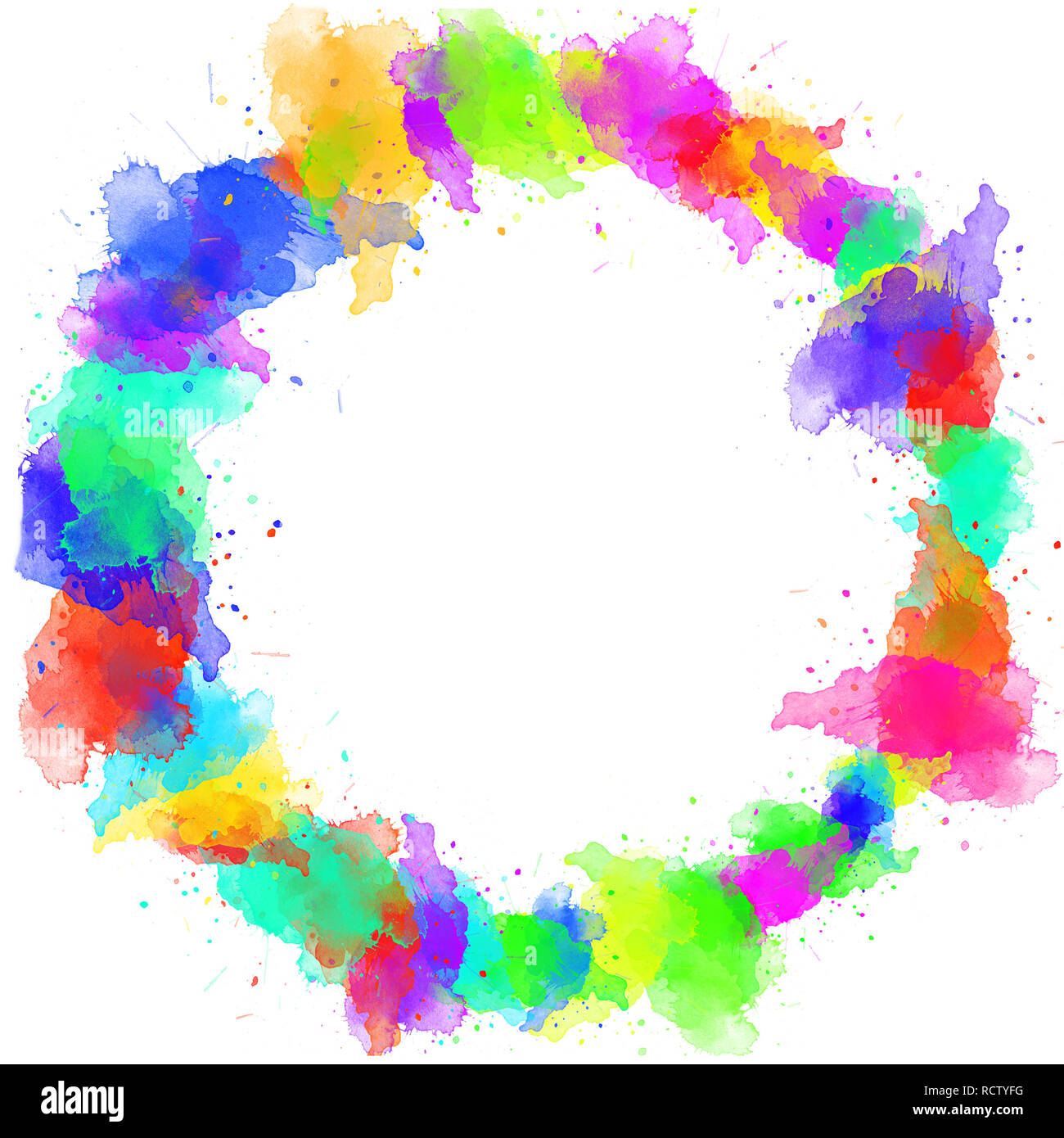Watercolor Colorful Borders Design For Frame Wallpapers Covers
