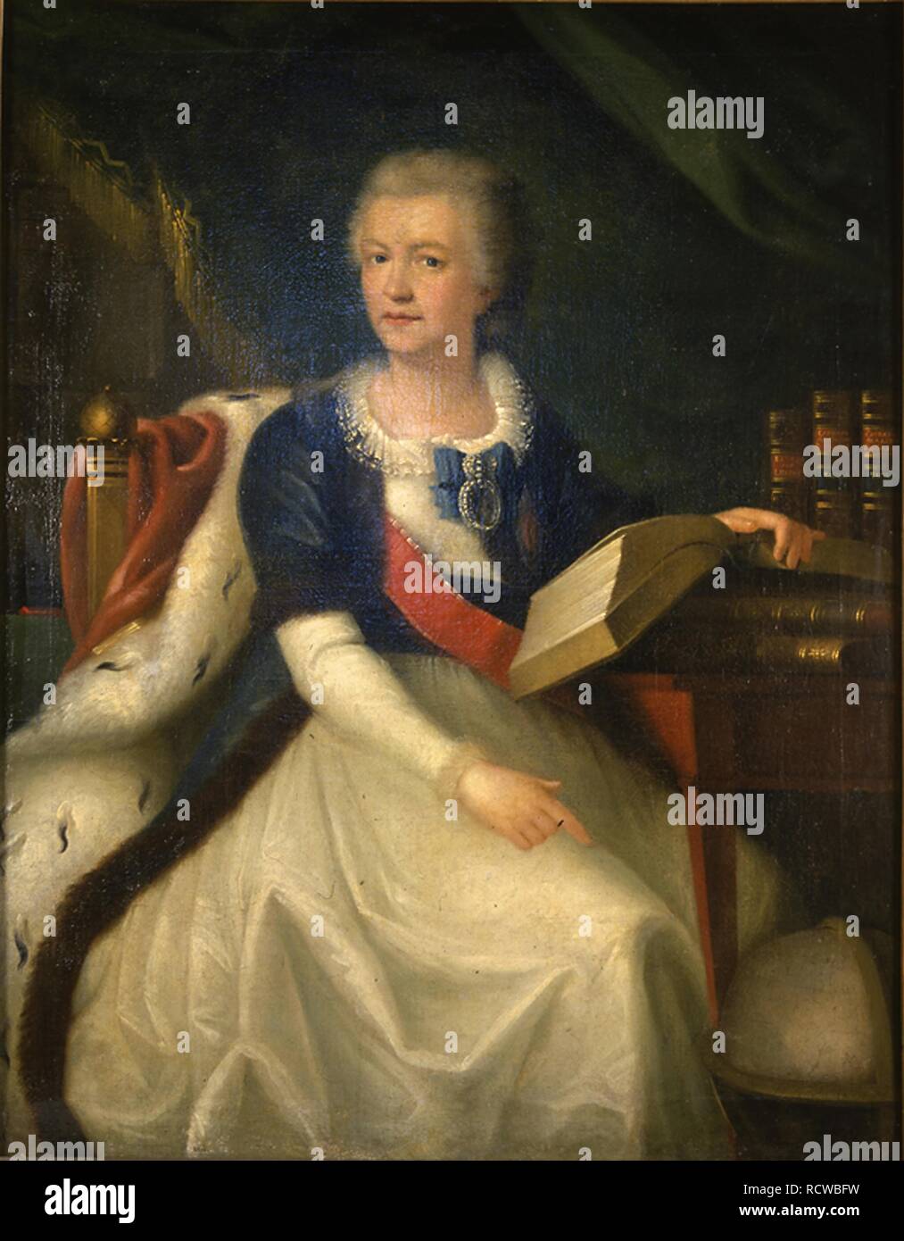 Portrait of the Princess Yekaterina R. Vorontsova-Dashkova (1744-1810), the first  President of the Russian Academy of Sciences. Museum: State History Museum, Moscow. Author: ANONYMOUS. Stock Photo