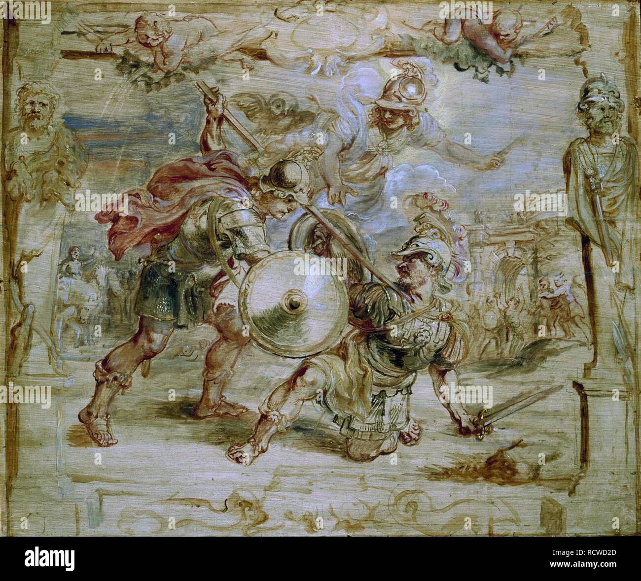 The death of Hector. Museum: Museum Boijmans Van Beuningen, Rotterdam. Author: Rubens, Pieter Paul. Stock Photo