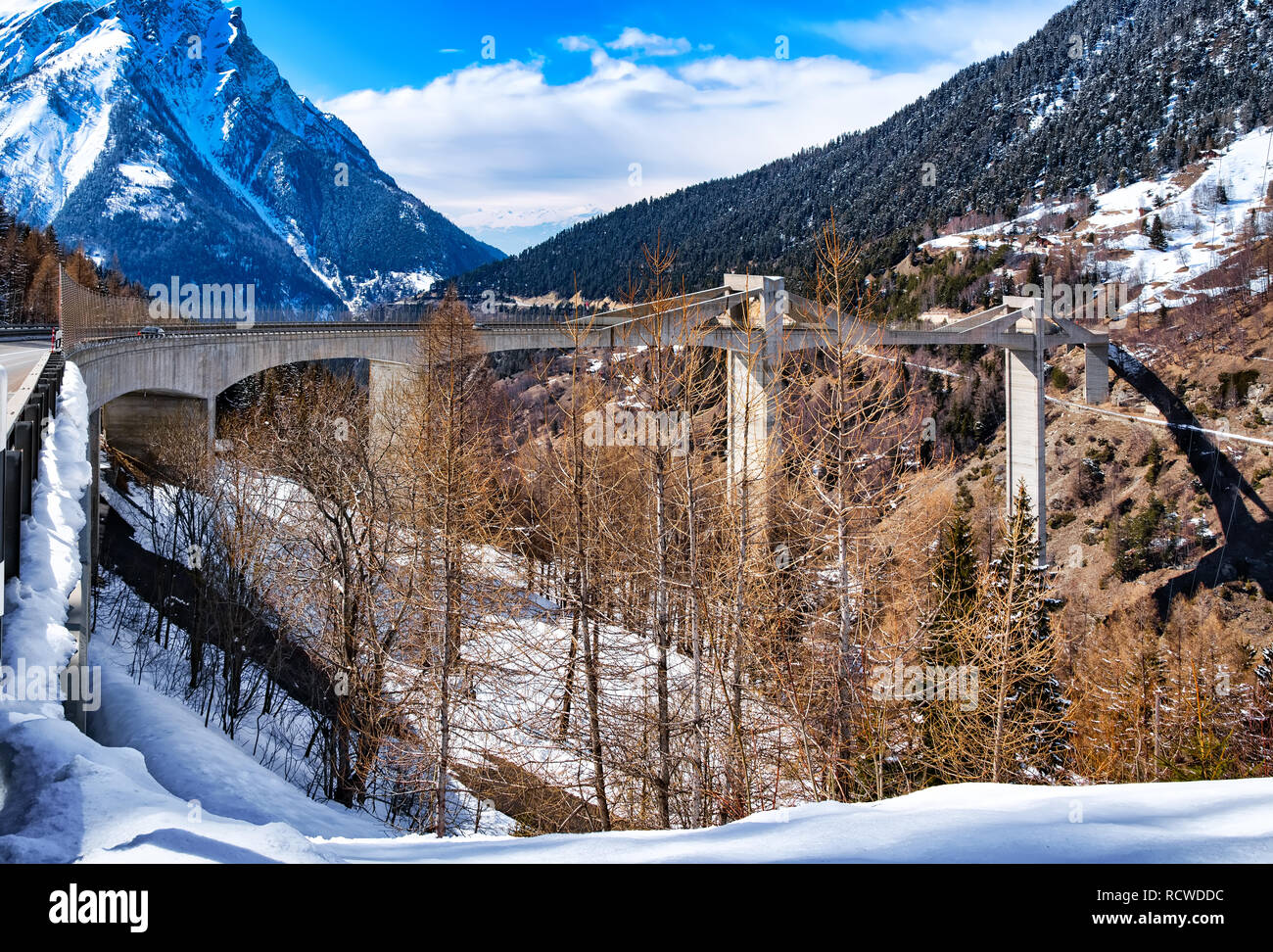 Ganter Bridge - Switzerland Stock Photo