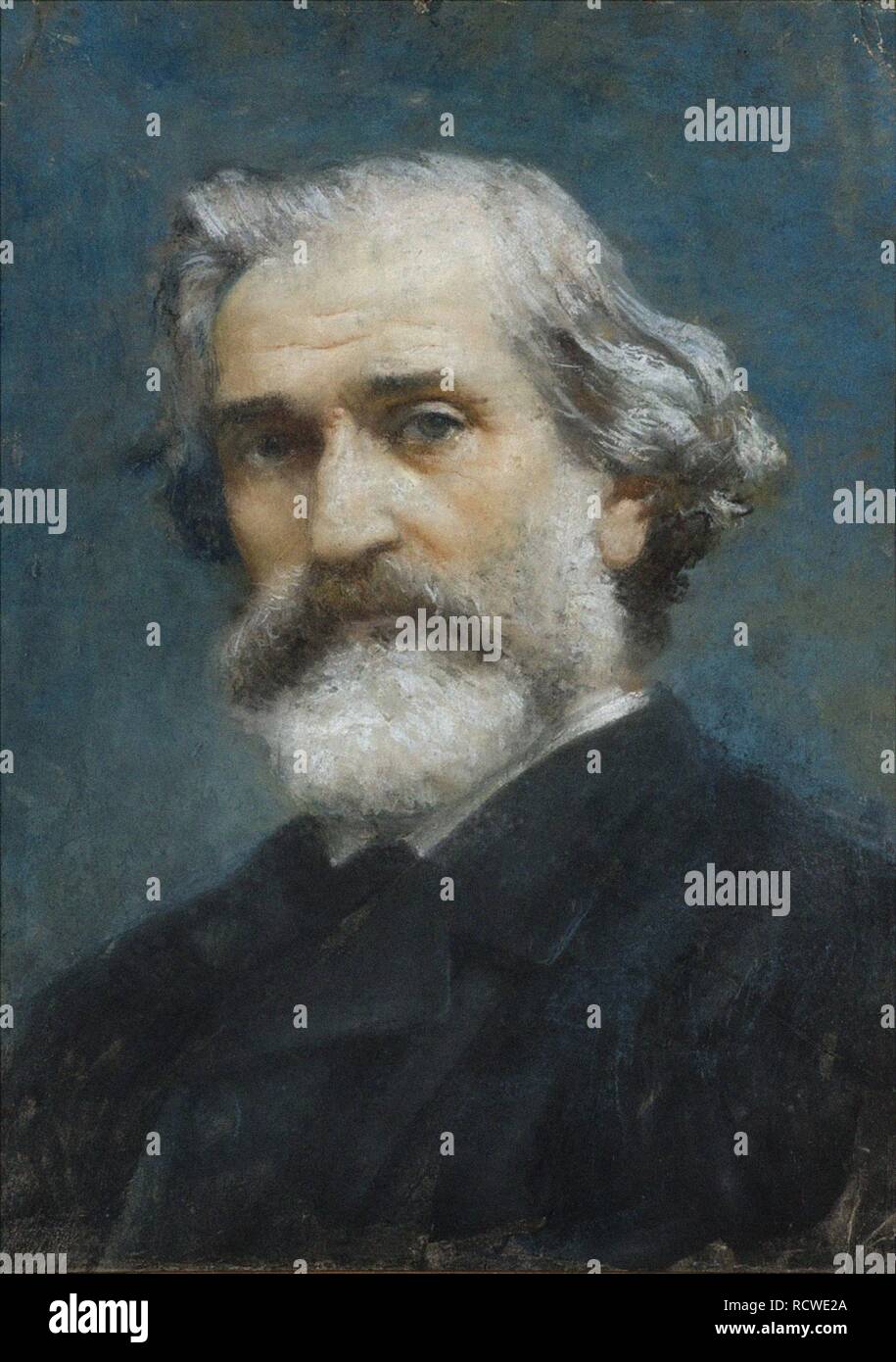 Portrait of the Composer Giuseppe Verdi (1813-1901). Museum: Museo di Casa Barezzi. Author: MICHETTI, FRANCESCO PAOLO. Stock Photo