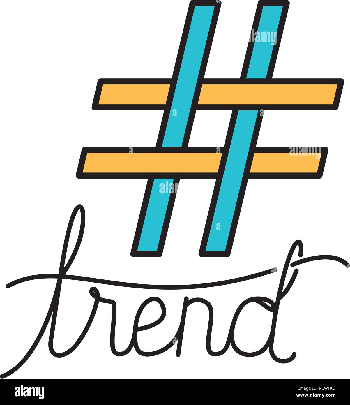 hashtag with trend isolated icon Stock Vector