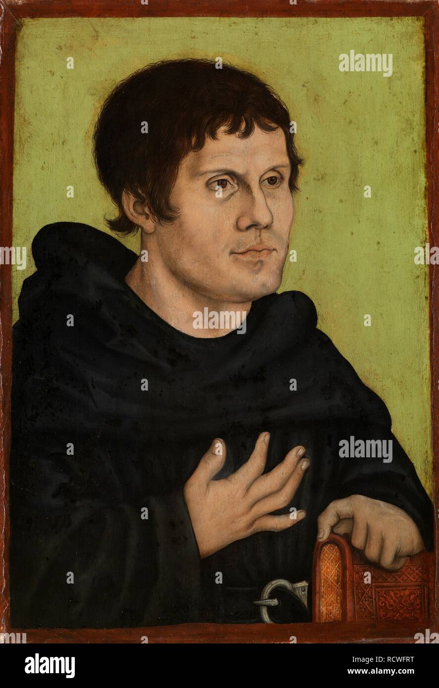 Martin Luther as an Augustinian Monk. Museum: Germanisches Nationalmuseum, Nuremberg. Author: Cranach, Lucas, the Elder. Stock Photo