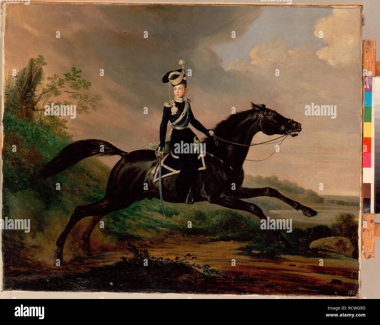 Equestrian Portrait of Grand Prince Alexander Nikolayevich (1818-1881). Museum: State Hermitage, St. Petersburg. Author: Krüger, Franz. Stock Photo