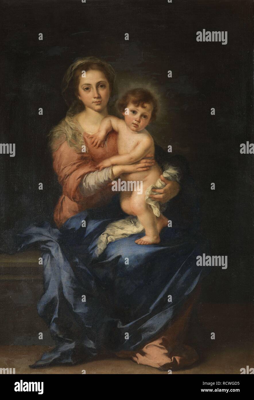 The Virgin and Child. Museum: Galleria Palatina, Florence. Author: MURILLO, BARTOLOME ESTEBAN. Stock Photo