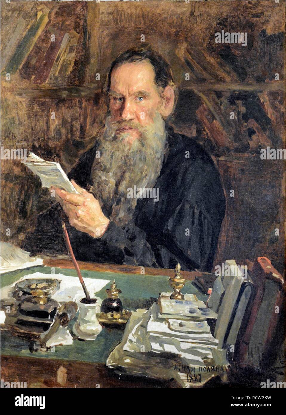 Portrait of the author Count Lev Nikolayevich Tolstoy (1828-1910 ...