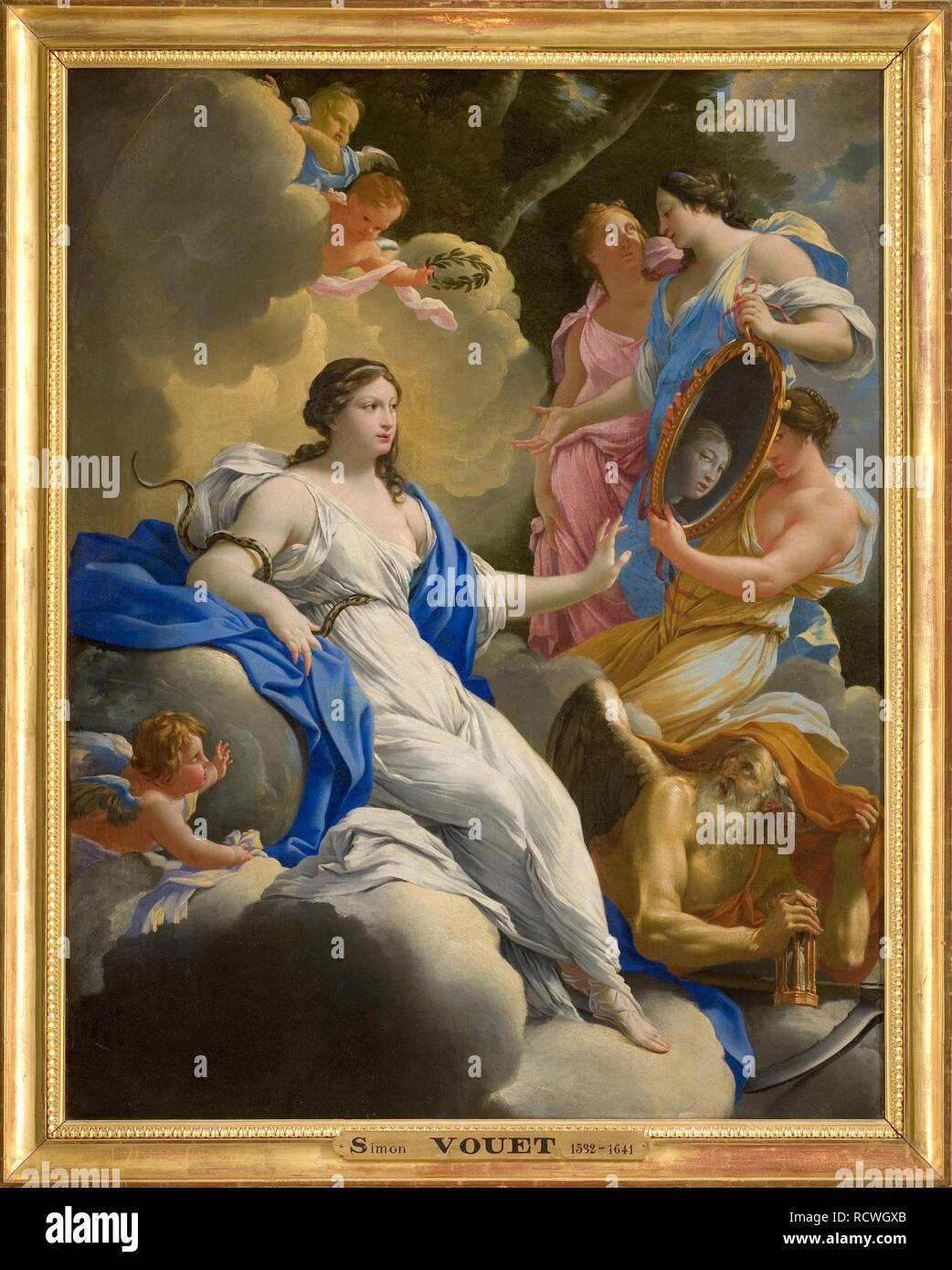 Allegory of Prudence. Museum: Musée Fabre, Montpellier. Author: VOUET, SIMON. Stock Photo