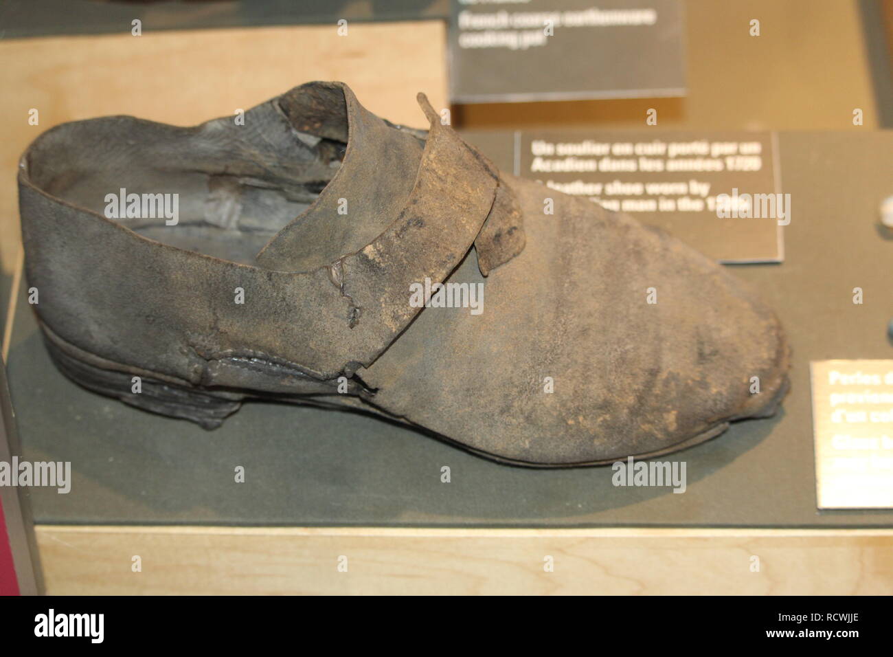 Artifact of an Acadian shoe / Artefact d'un soulier Acadien Stock Photo