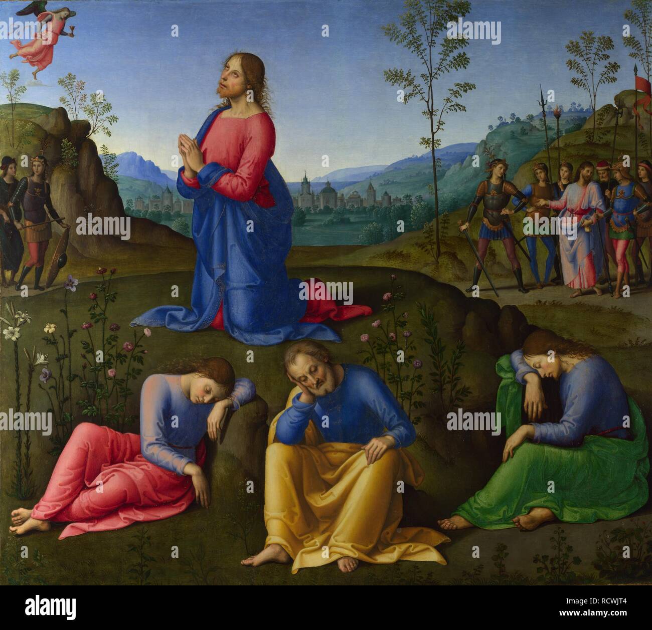 The Agony in the Garden. Museum: National Gallery, London. Author: Lo Spagna, (Giovanni di Pietro). Stock Photo