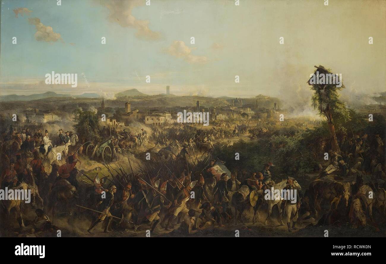 The Battle of Novi on August 15, 1799. Museum: State Hermitage, St. Petersburg. Author: KOTZEBUE, ALEXANDER VON. Stock Photo