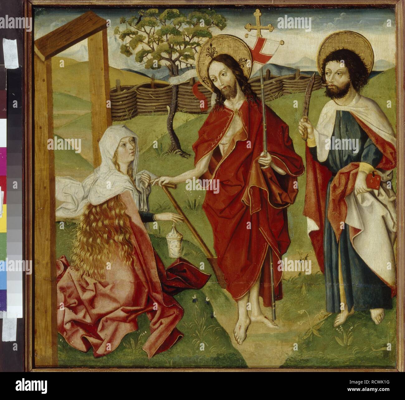 Upper Rhenish Master Christ, Mary Magdalene and Saint Bartholomew. Museum: State A. Pushkin ...