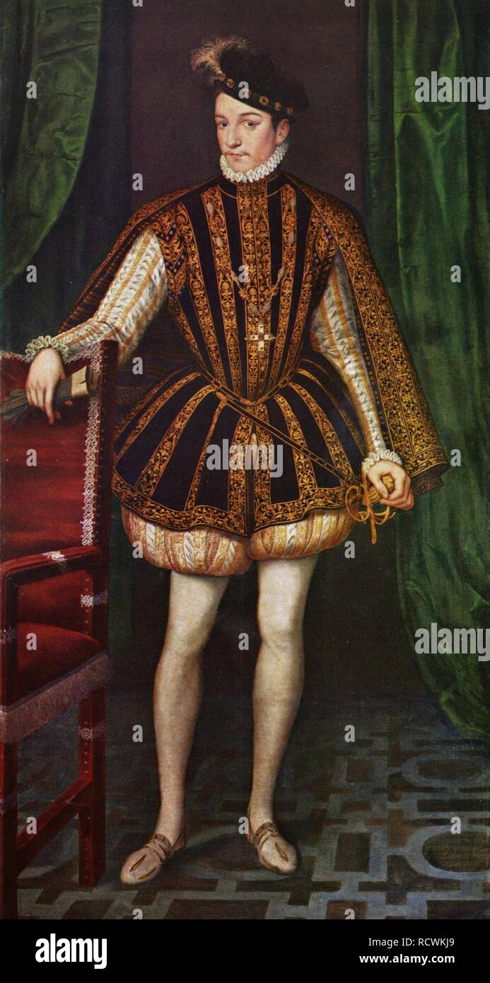 Portrait of King Charles IX of France (1550-1574). Museum: Art History Museum, Vienne. Author: CLOUET, FRANÇOIS. Stock Photo