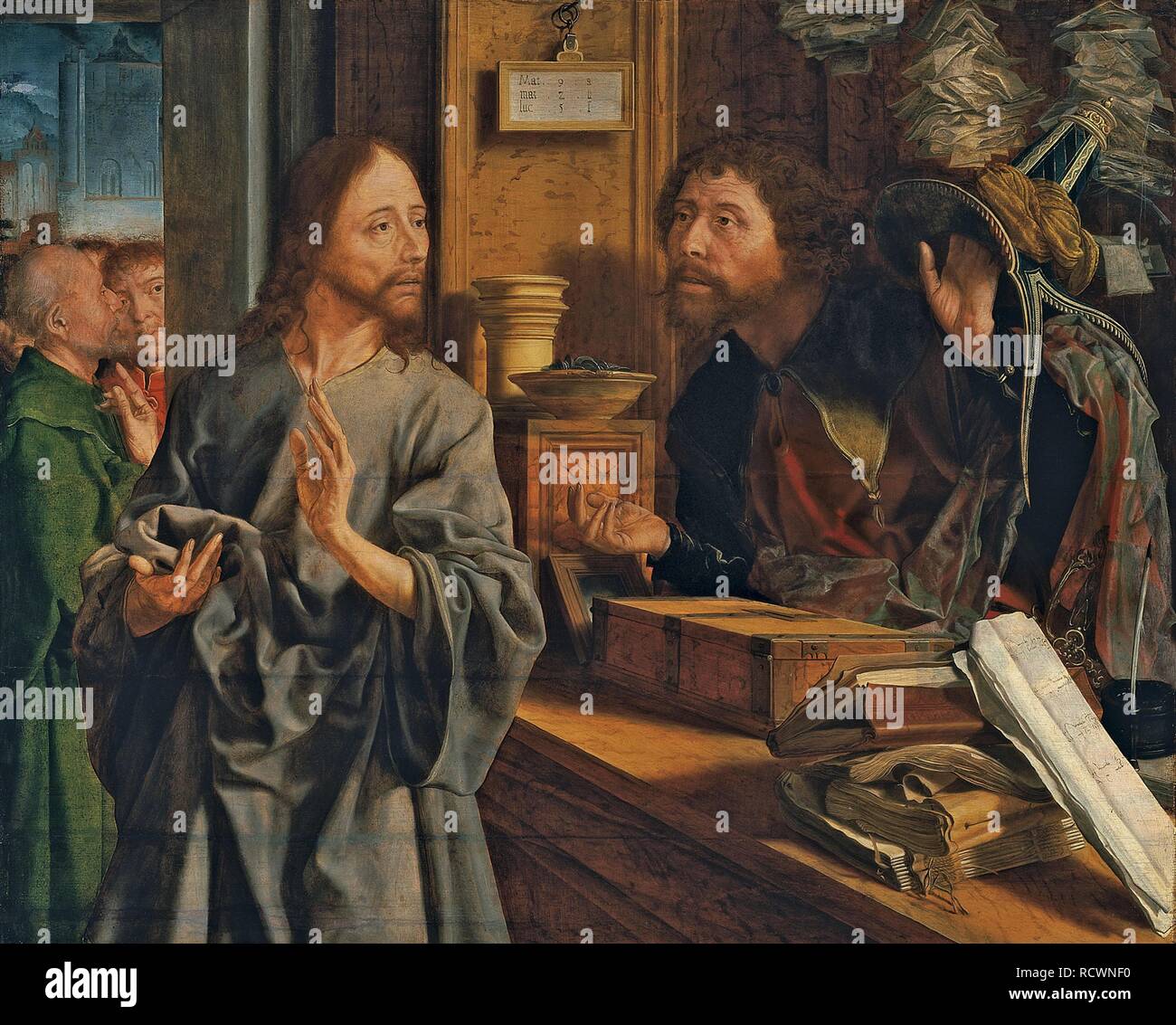 The Calling of Saint Matthew. Museum: Thyssen-Bornemisza Collections. Author: REYMERSWAELE, MARIANUS VAN. Stock Photo