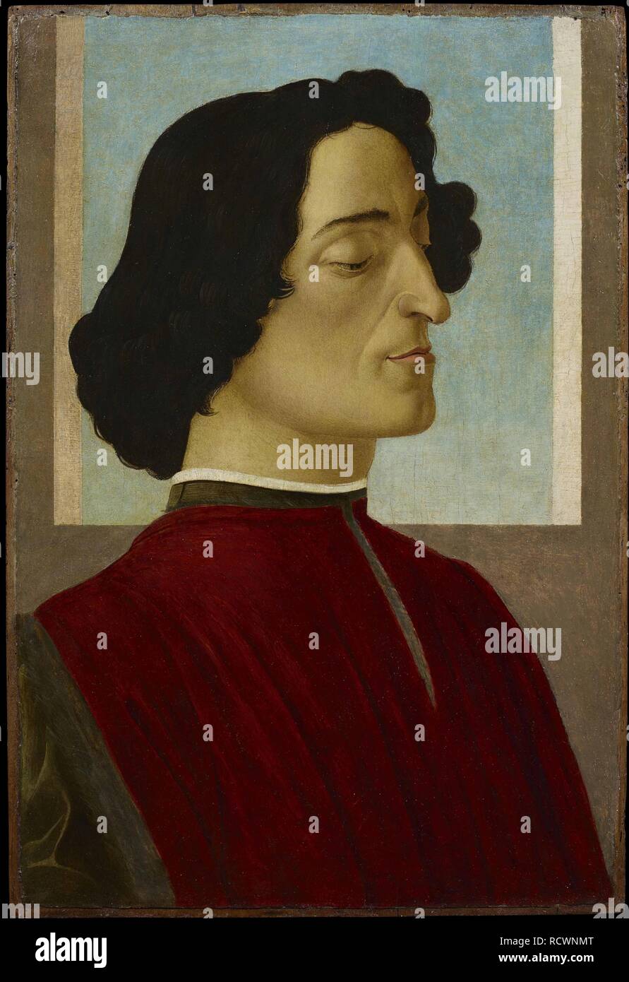 Portrait of Giuliano de' Medici (1453–1478). Museum: Accademia Carrara, Bergamo. Author: BOTTICELLI, SANDRO. Stock Photo