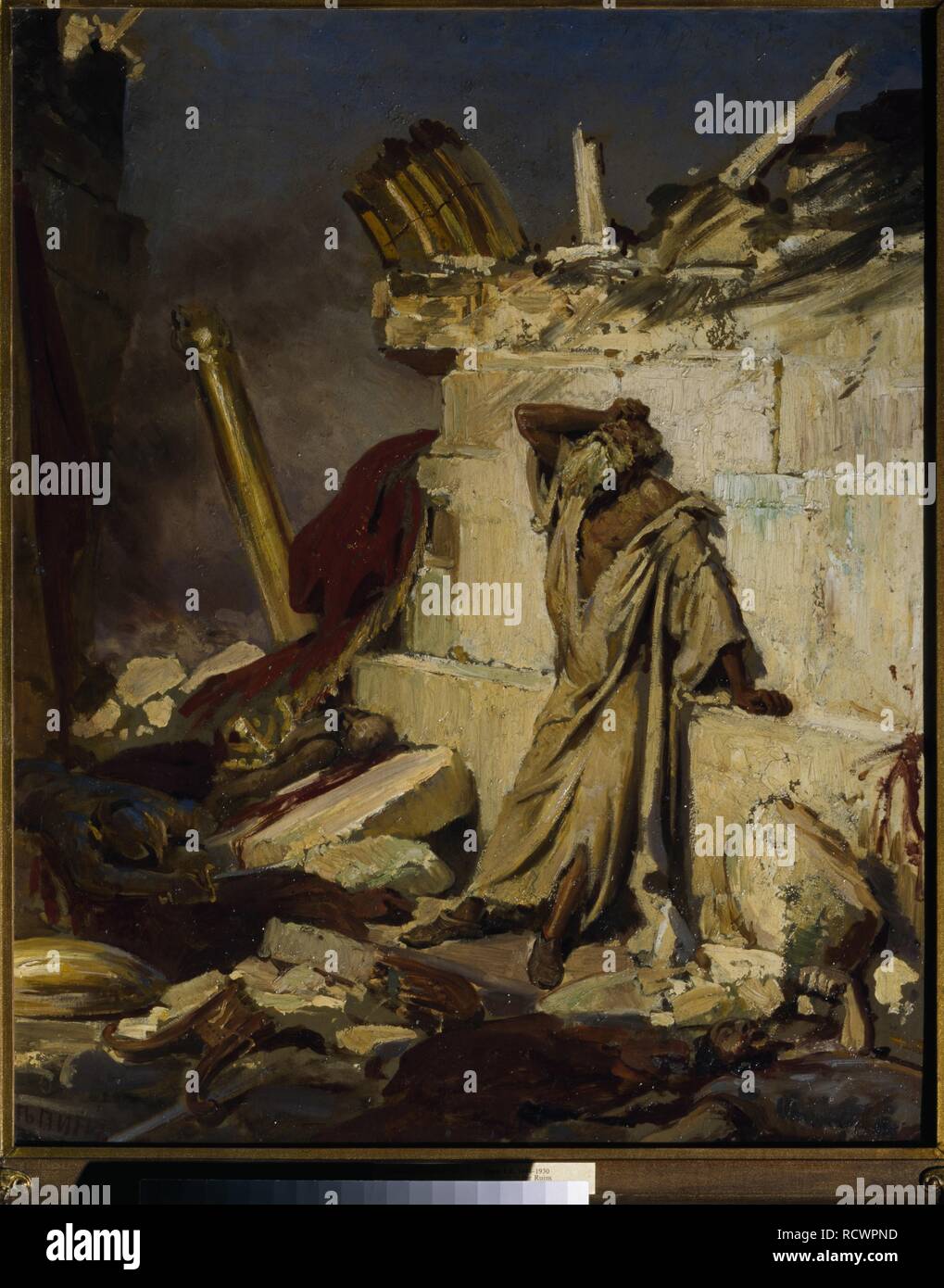 Jeremiah lamenting the Destruction of Jerusalem. Museum: State Tretyakov Gallery, Moscow. Author: REPIN, ILYA YEFIMOVICH. Stock Photo