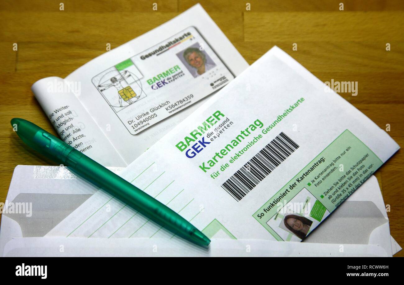 Application form for the new electronic health insurance card, issued by health insurances Stock Photo