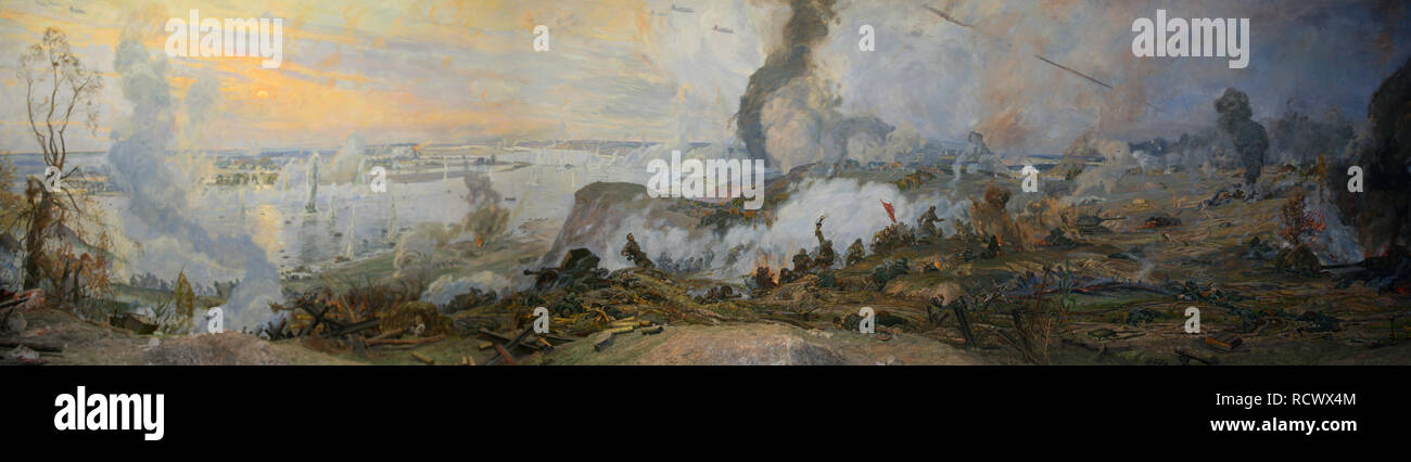 The Battle of the Dnieper (Diorama). Museum: Museum of the Great Patriotic War, Moscow. Author: Dmitrievsky, Viktor Konstantinovich. Stock Photo