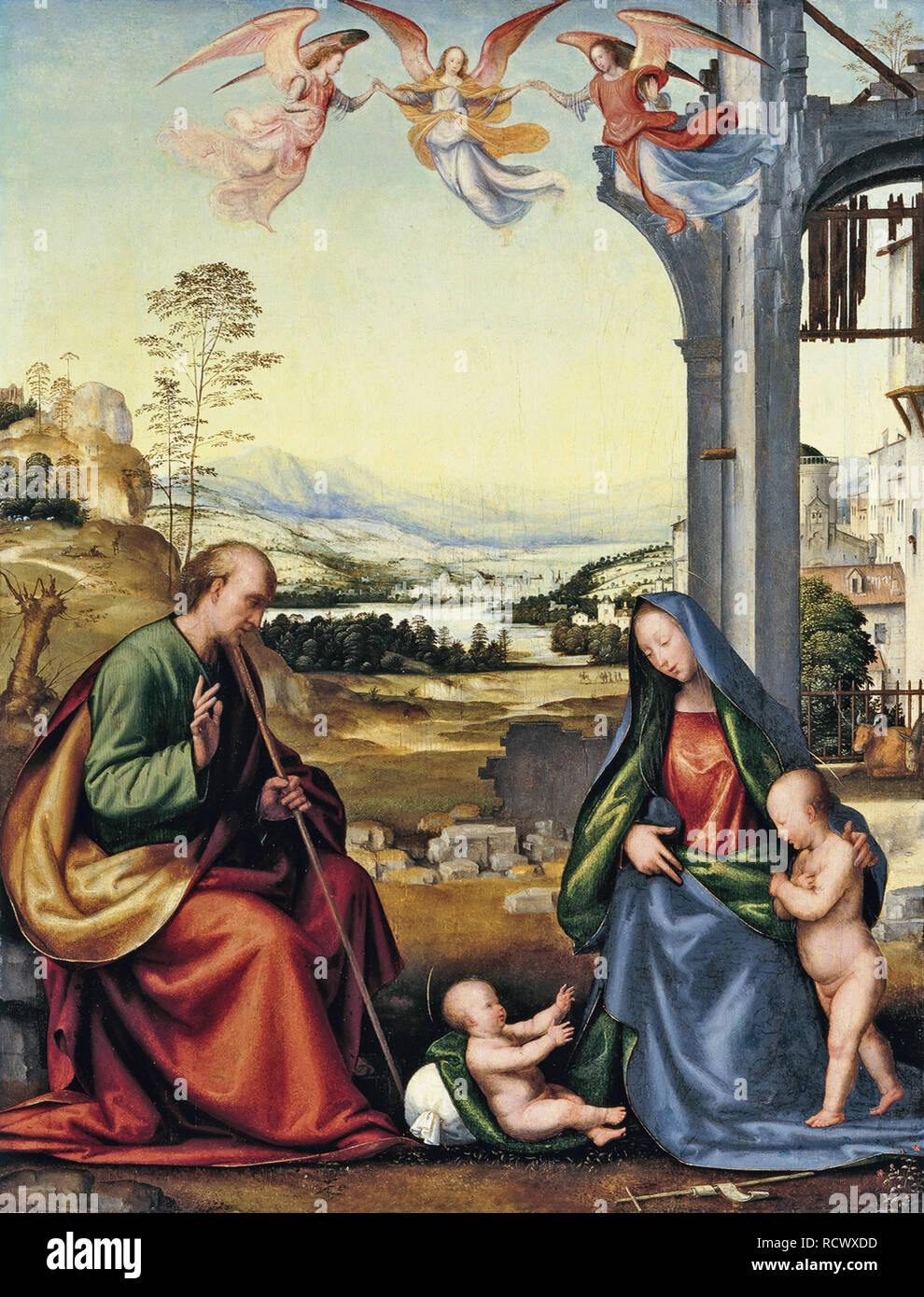 The Holy Family with John the Baptist. Museum: Thyssen-Bornemisza Collections. Author: FRA BARTOLOMMEO. Stock Photo