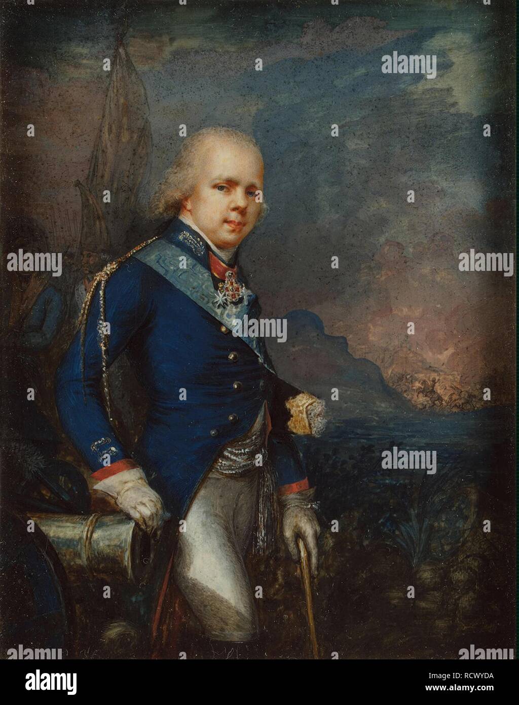 Portrait of Grand Duke Constantine Pavlovich of Russia (1779-1831) before the Battle of Novi. Museum: State Hermitage, St. Petersburg. Author: ANONYMOUS. Stock Photo