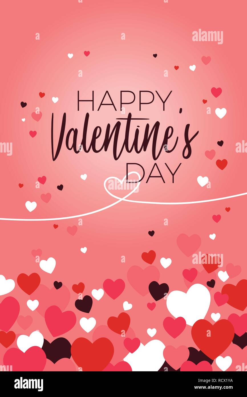 A vector illustration of Happy Valentine Day Greeting Card Stock Vector ...