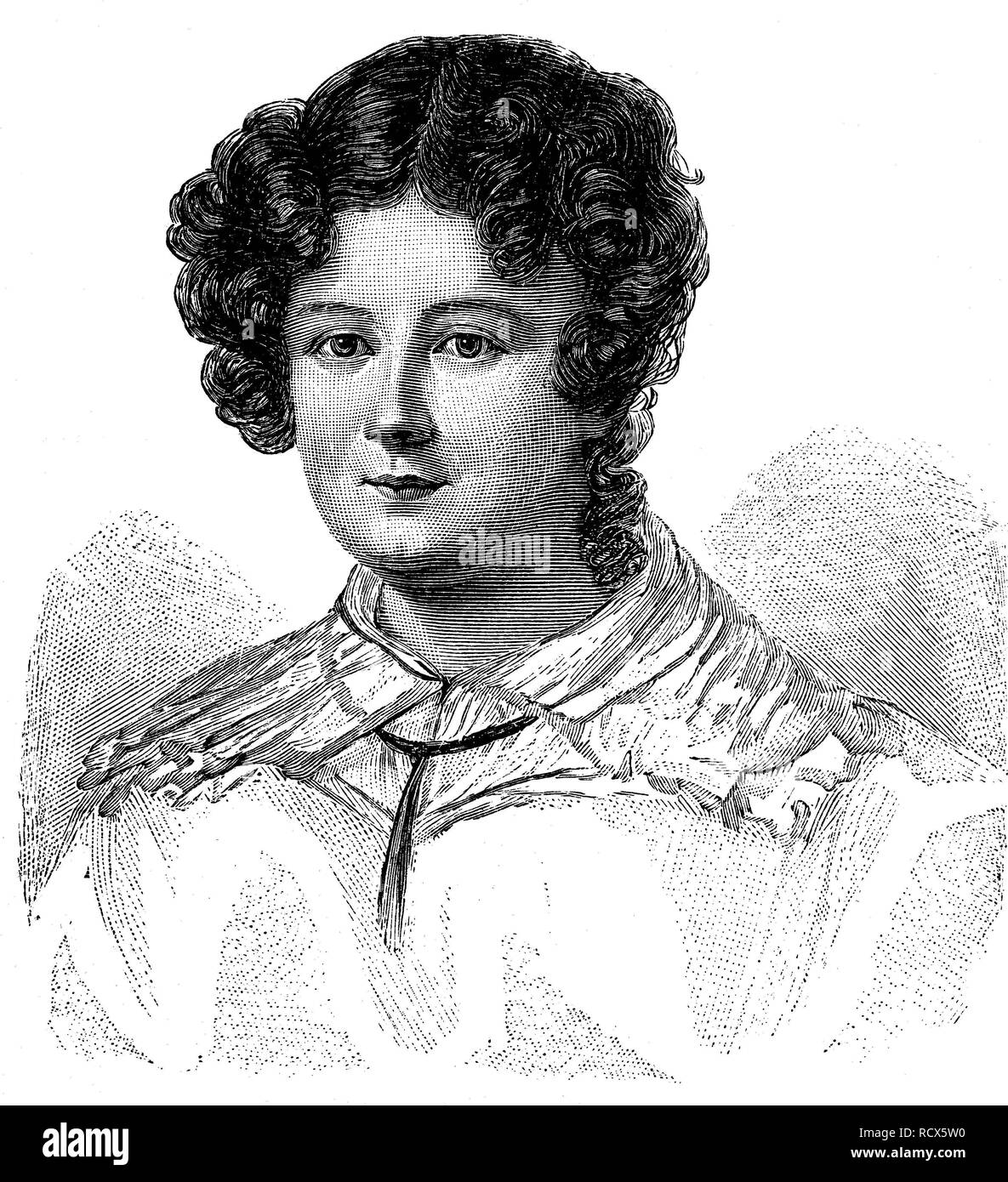 Marianne von Willemer, 1784-1860, actress and dancer from Austria, pictured in 1819, woodcut, 1888, historic engraving Stock Photo