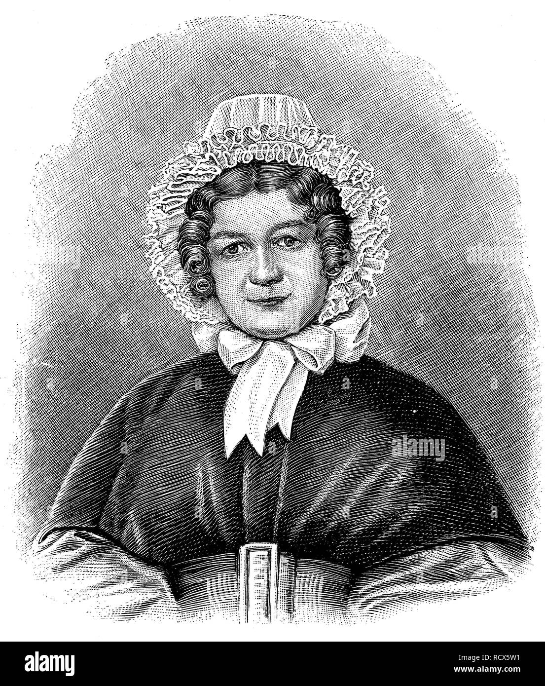 Marianne von Willemer, 1784-1860, actress and dancer from Austria, pictured in 1836, woodcut, 1888, historic engraving Stock Photo