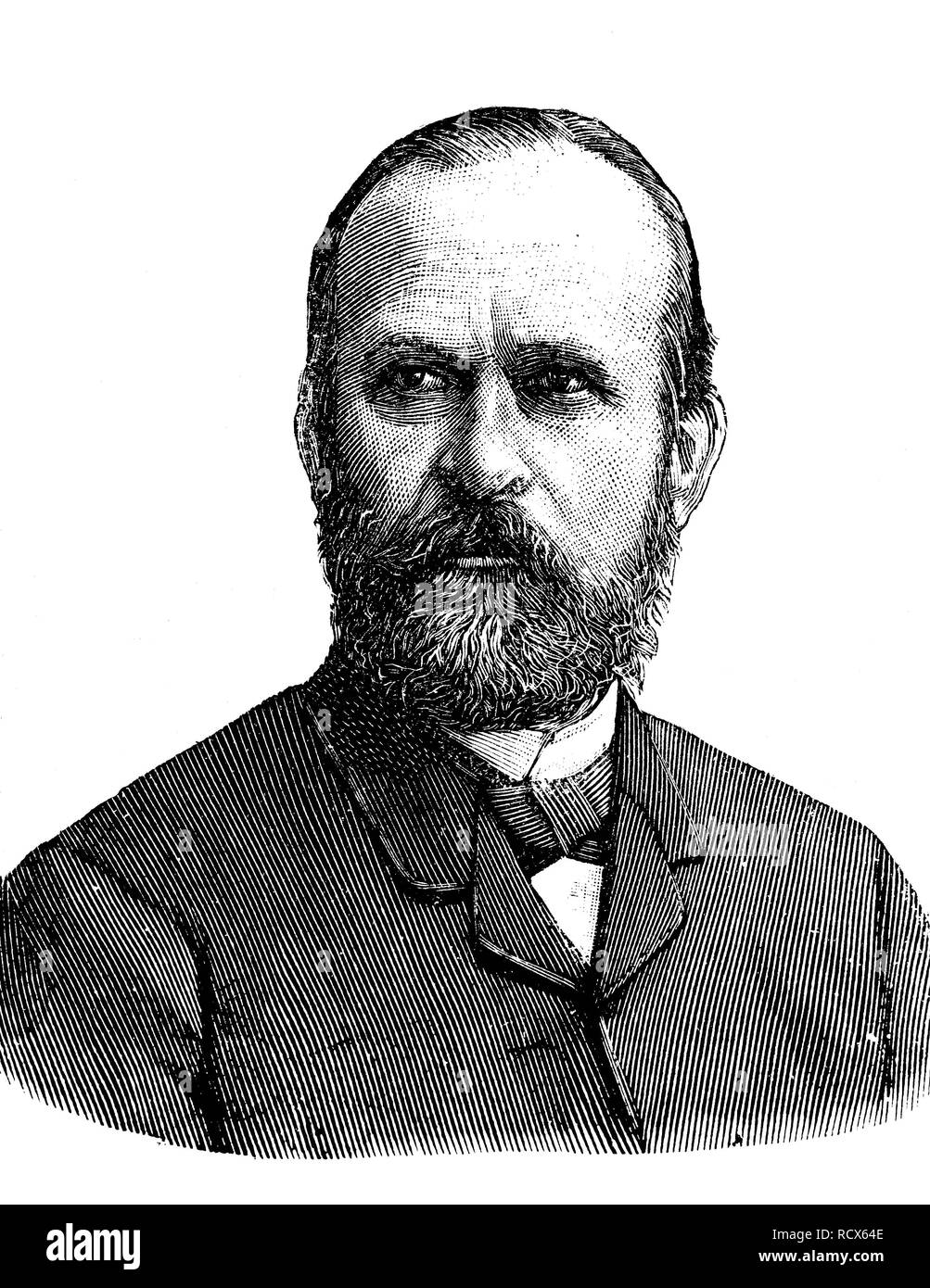 Ferdinand Freiherr von Richthofen, 1833 - 1905, German geographer, cartographer and explorer, founder of modern geomorphology, Stock Photo