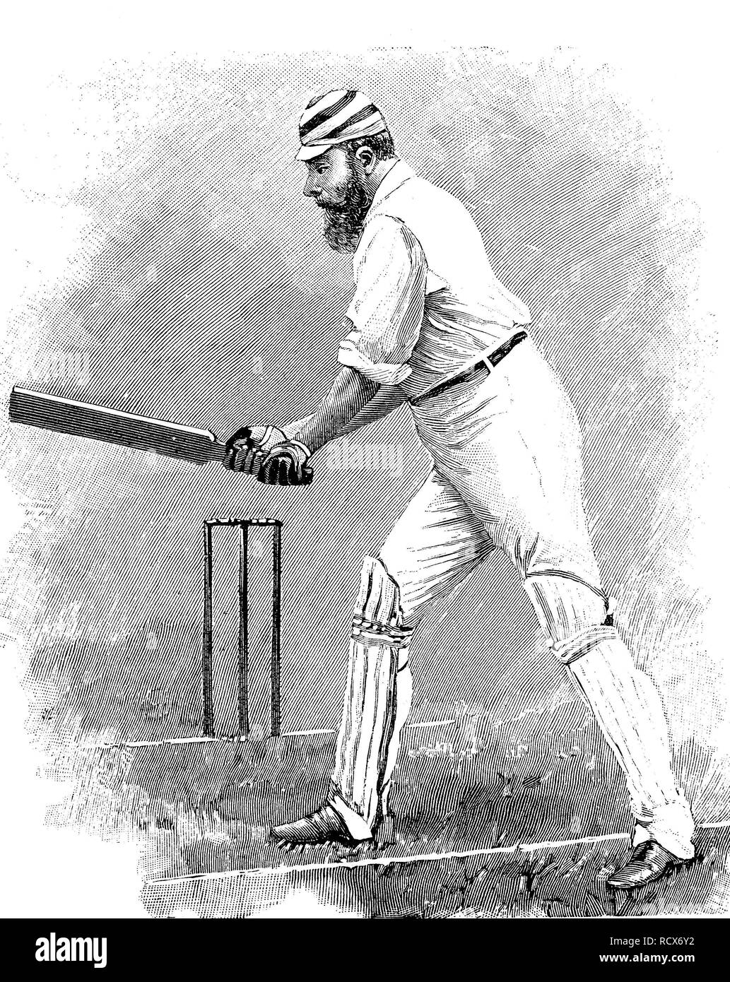 Cricket player Black and White Stock Photos & Images Alamy