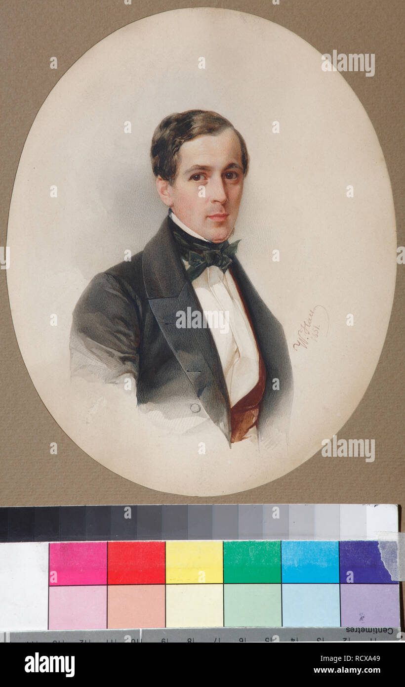 Portrait of Fyodor Nikolayevich Chelishchev (1811-1881). Museum: Podstanitsky collection. Author: Hau (Gau), Vladimir Ivanovich. Stock Photo
