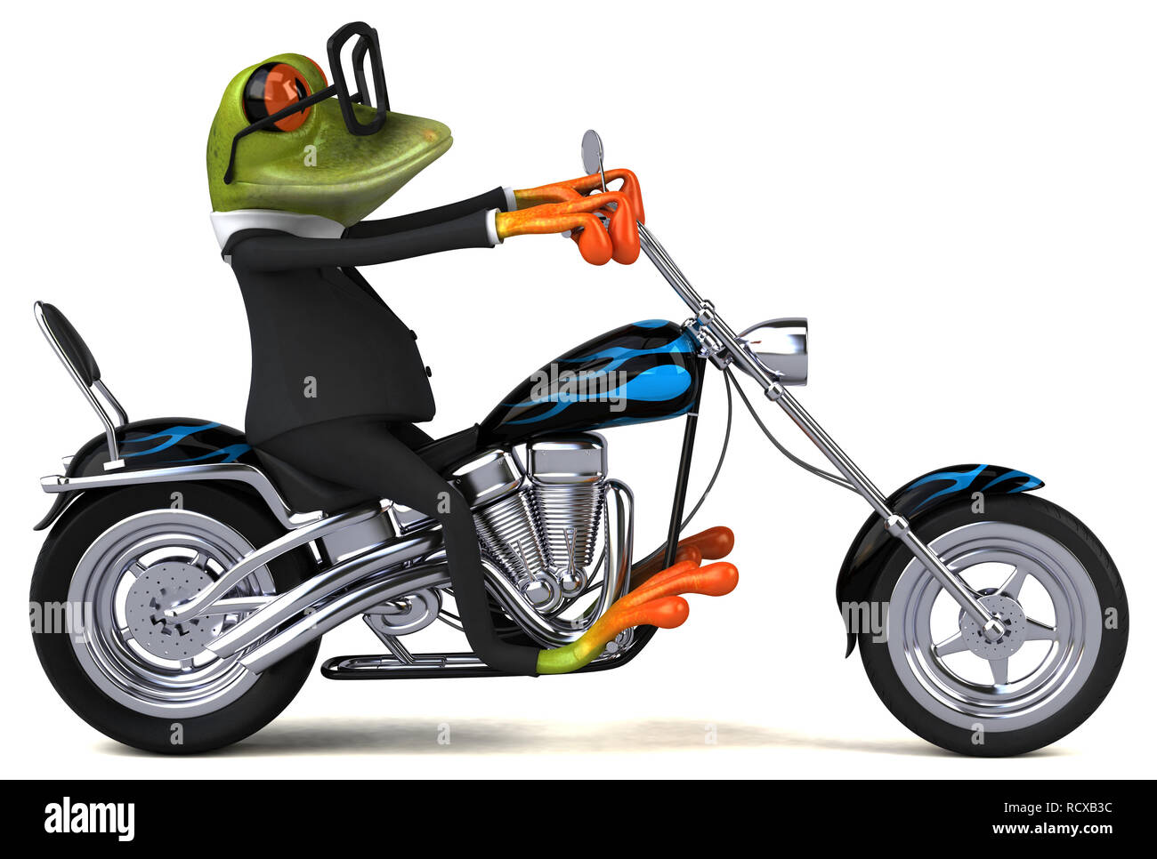 Crazy Frog on One Wheel Motorcycle Dead · Creative Fabrica