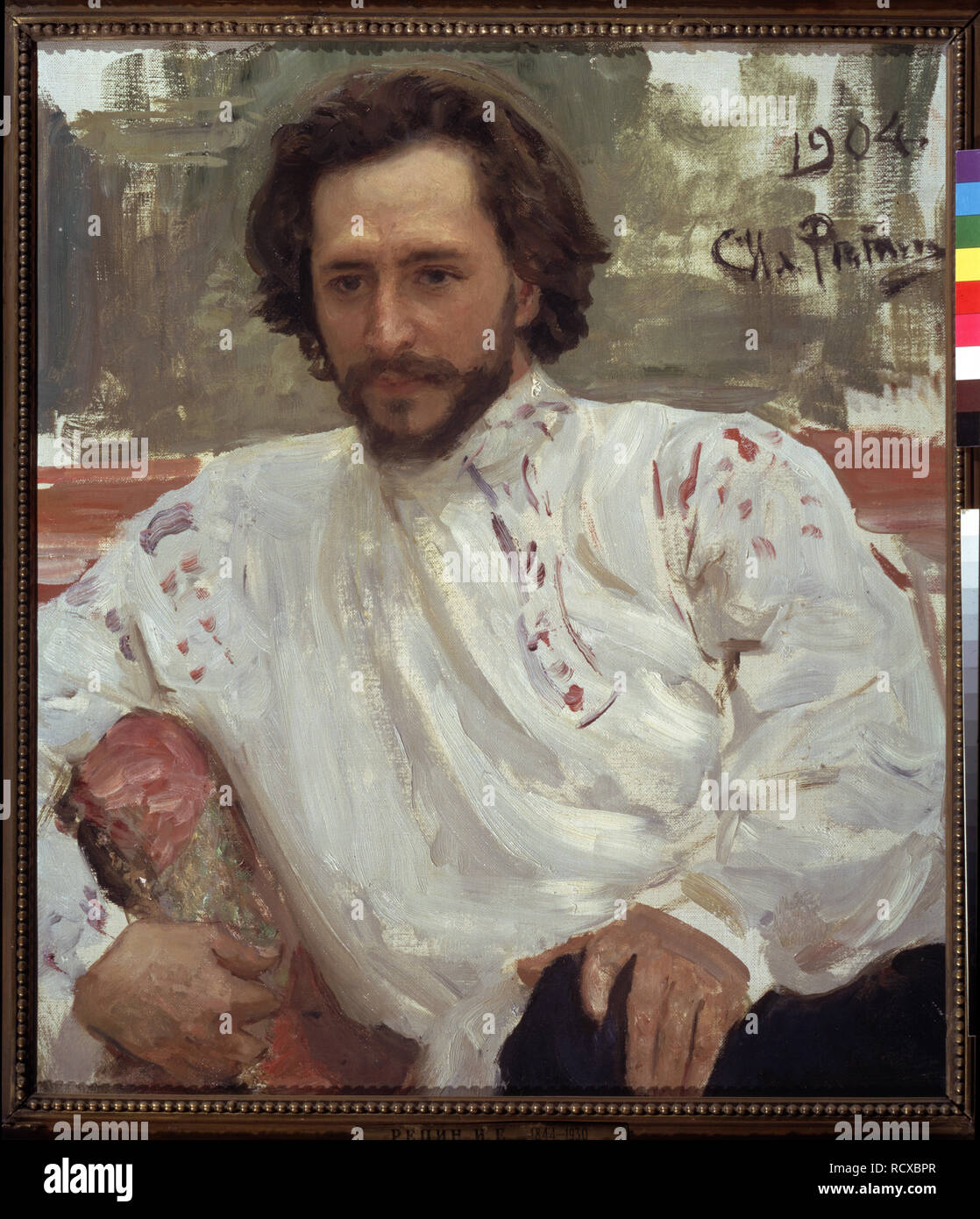 Portrait of the author Leonid Andreyev (1871-1919). Museum: State Tretyakov Gallery, Moscow. Author: REPIN, ILYA YEFIMOVICH. Stock Photo