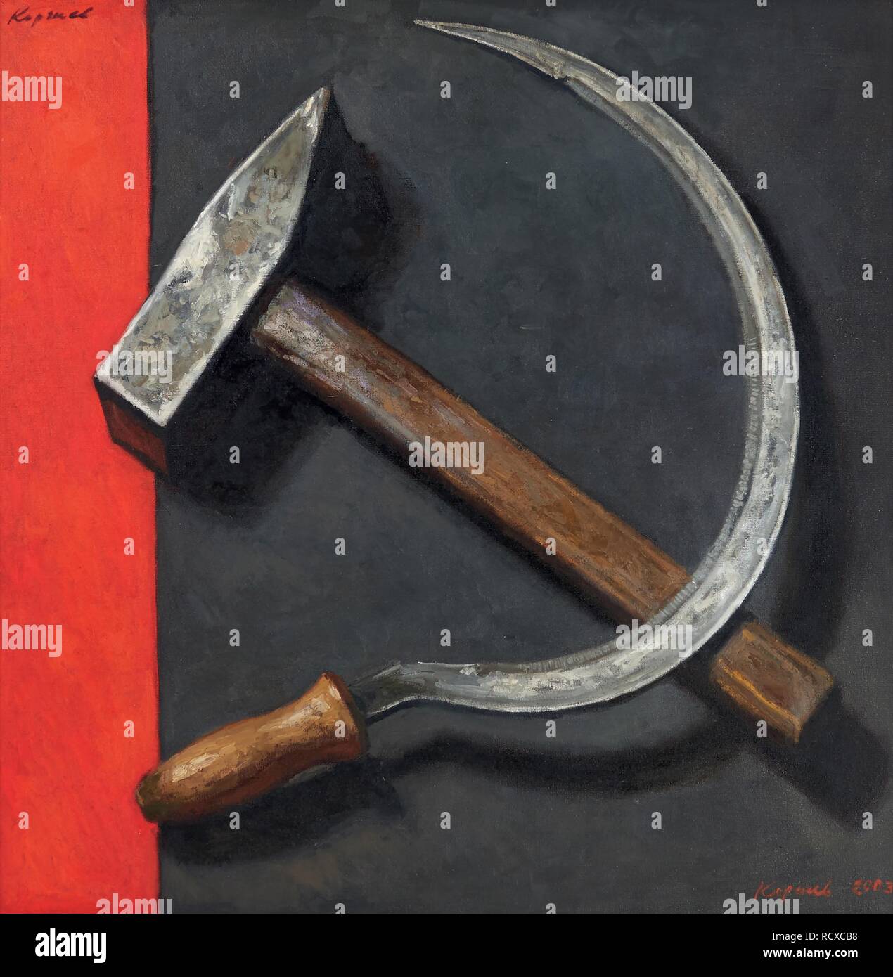 Hammer and sickle. Museum: PRIVATE COLLECTION. Author: Korzhev, Geli  Mikhaylovich. Copyright: This artwork is not in public domain. It is your  responsibility to obtain all necessary third party permissions from the  copyright