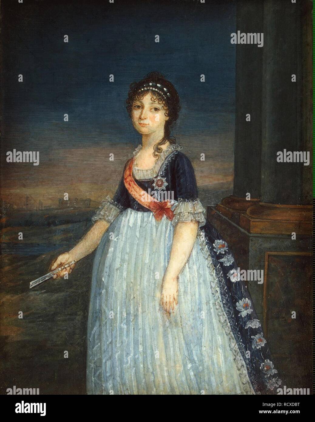 Portrait of Duchess Anna Feodorovna of Russia (1781-1860), Princess Juliane of Saxe-Coburg-Saalfeld. Museum: State Hermitage, St. Petersburg. Author: ANONYMOUS. Stock Photo