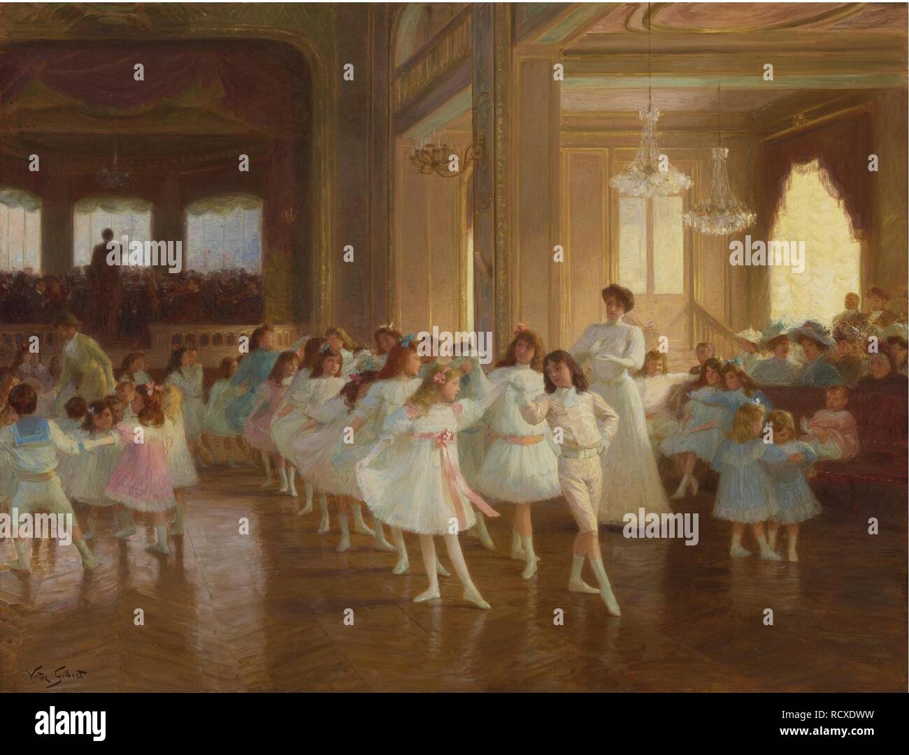 The Children's Dance Recital at the Casino de Dieppe. Museum: PRIVATE COLLECTION. Author: Gabriel, Gilbert Victor. Stock Photo